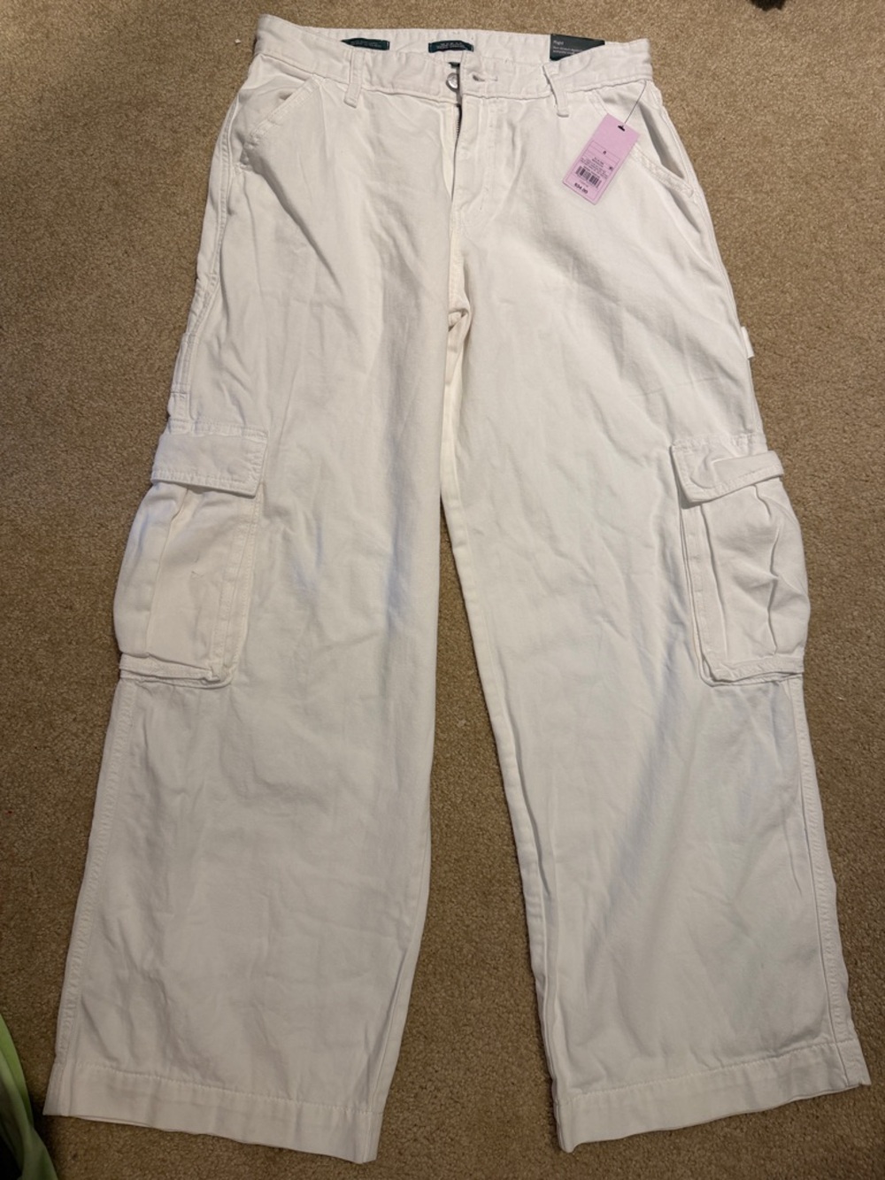 wild fable White Wide-Leg Cargo Jeans